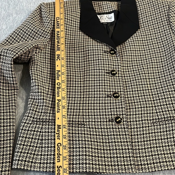 Le Suit Black and  beige  vintage Blazer with Classic Tailoring size 10 - Picture 4 of 7